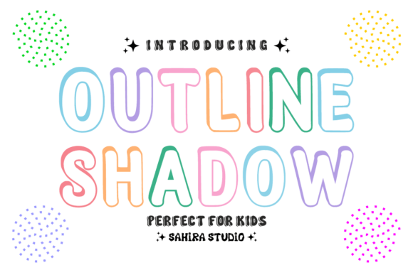 Outline Shadow Font for Pastel Craft Designs