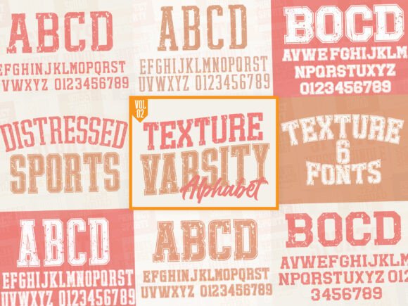 Texture Varsity Alphabet: A Vintage Display Font for Bold Branding